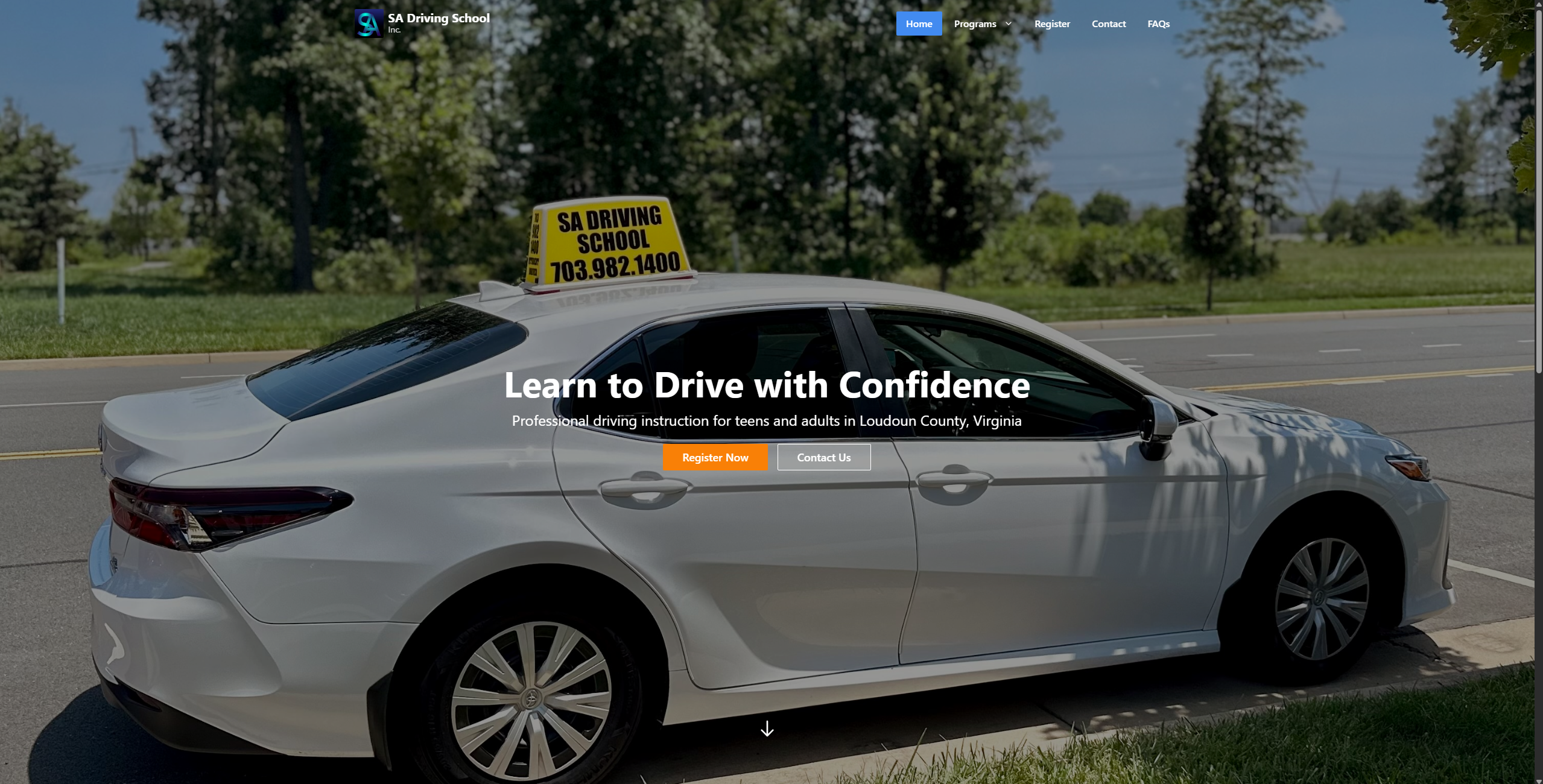 SA Driving School website